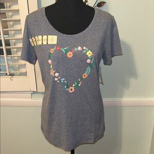 Floral Heart Graphic Women's Top
